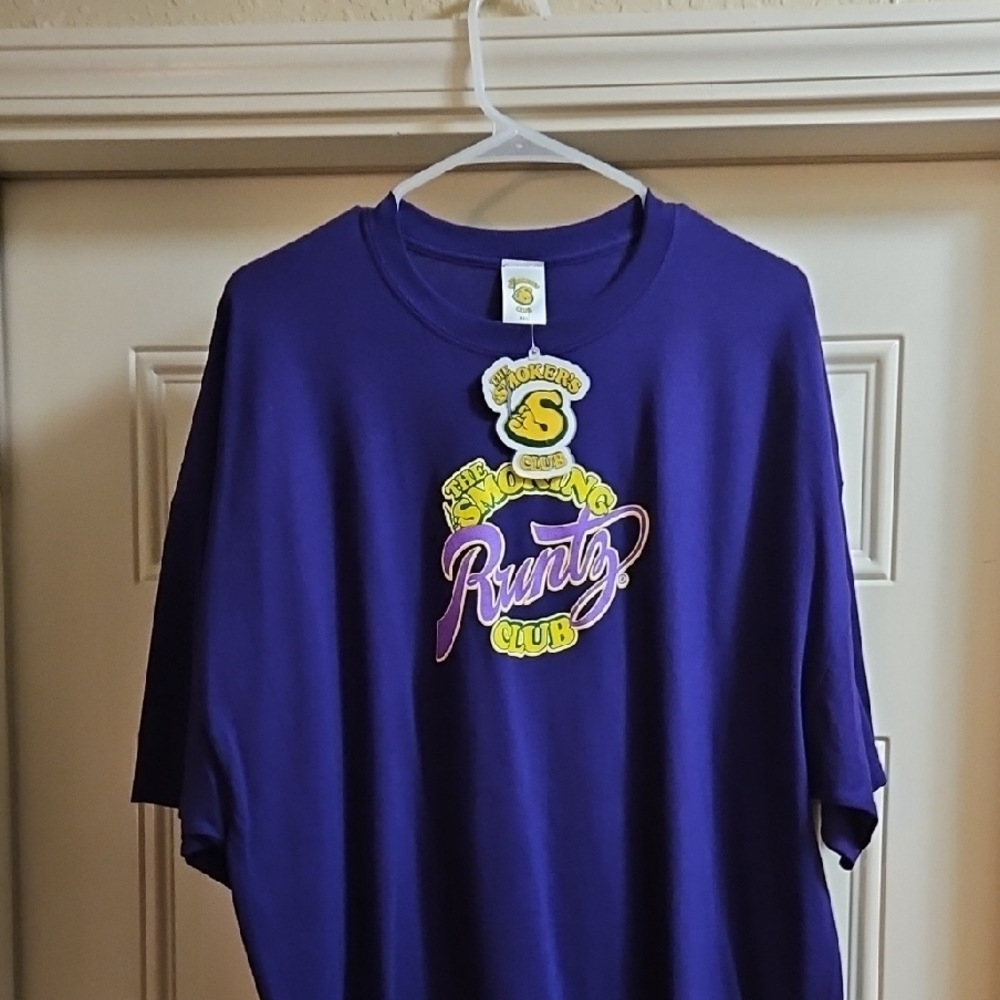 The Smokers Club Purple Short Sleeve Tee with Graphic Design